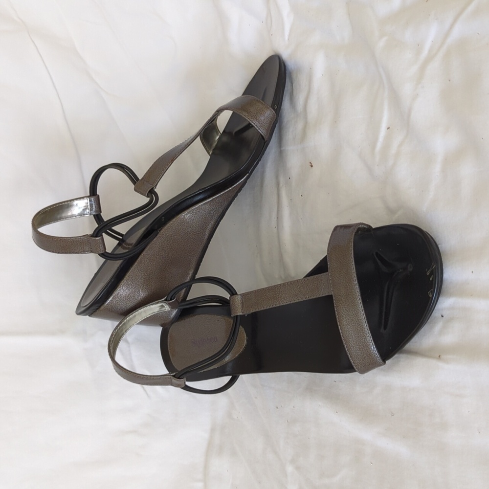 Low Bronze Platform Sandals